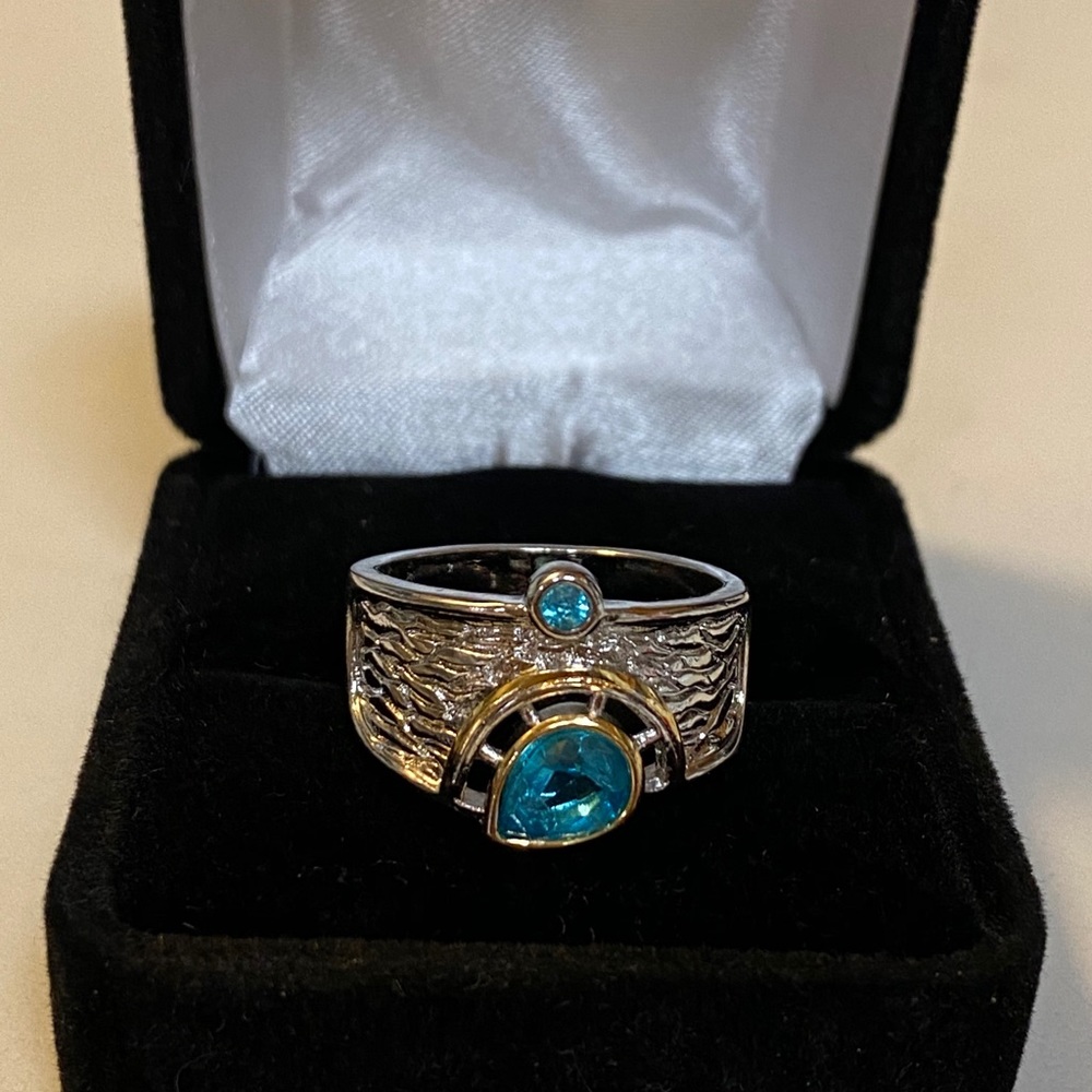 Sterling Silver European Wide Band Cuff Ring - Picture 2 of 10